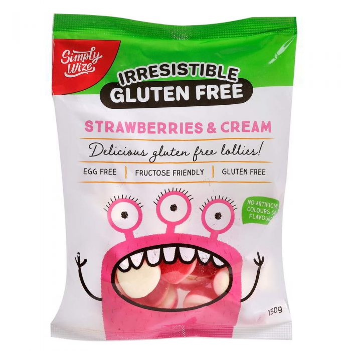 Irresistible Gluten Free Lollies - Strawberries & Cream 150g