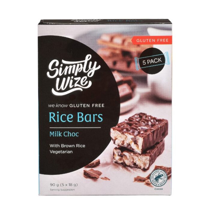 Simply Wize Gluten Free Milk Choc Rice Bars - 5 Pack